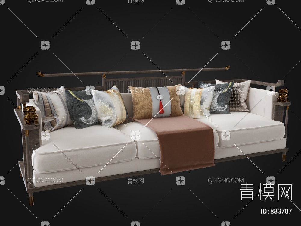 三人沙发3D模型下载【ID:883707】