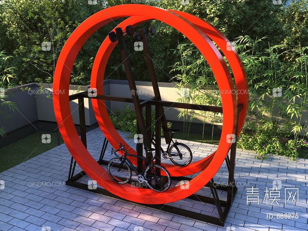 无动力网红360自行车 儿童玩具 游乐设备3D模型下载【ID:883275】