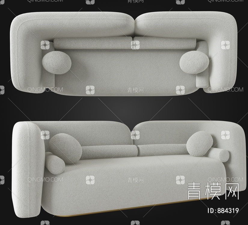 双人沙发3D模型下载【ID:884319】