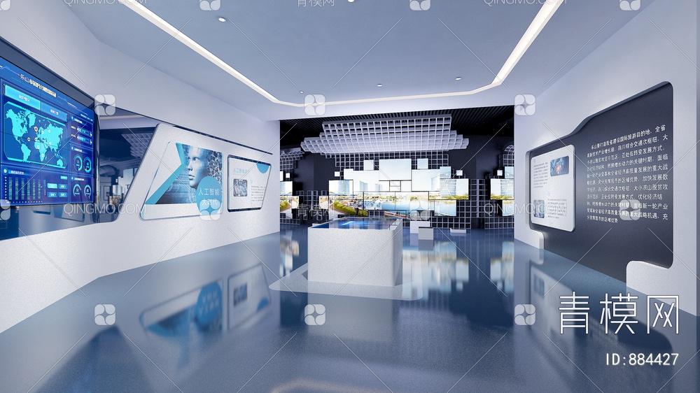 高新技术科技创新园区展厅3D模型下载【ID:884427】
