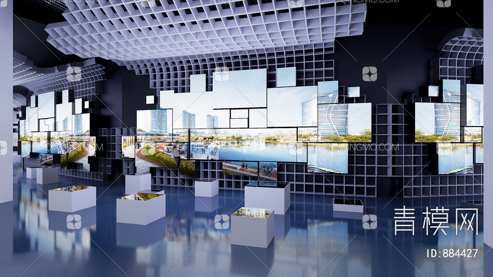 高新技术科技创新园区展厅3D模型下载【ID:884427】