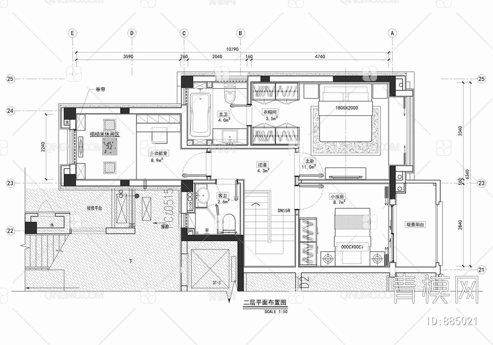下叠别墅CAD施工图+效果图+方案文本+材料表  样板房 私宅 豪宅 家装【ID:885021】