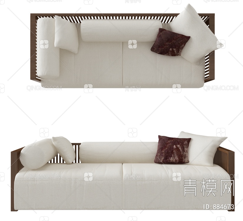 双人沙发3D模型下载【ID:884673】