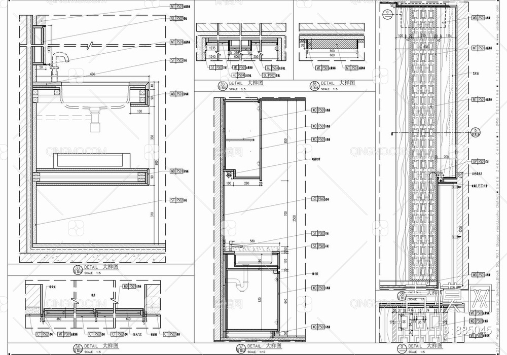 希尔顿酒店350㎡总统套房CAD施工详图 酒店客房【ID:885045】