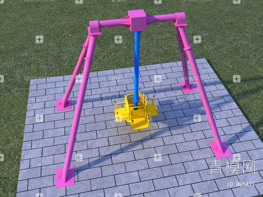 儿童玩具游乐设备 网红无动力小摆锤3D模型下载【ID:885471】