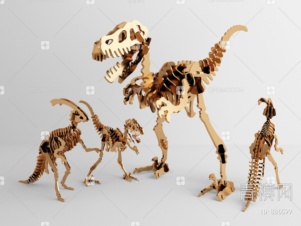 恐龙雕塑摆件3D模型下载【ID:886599】
