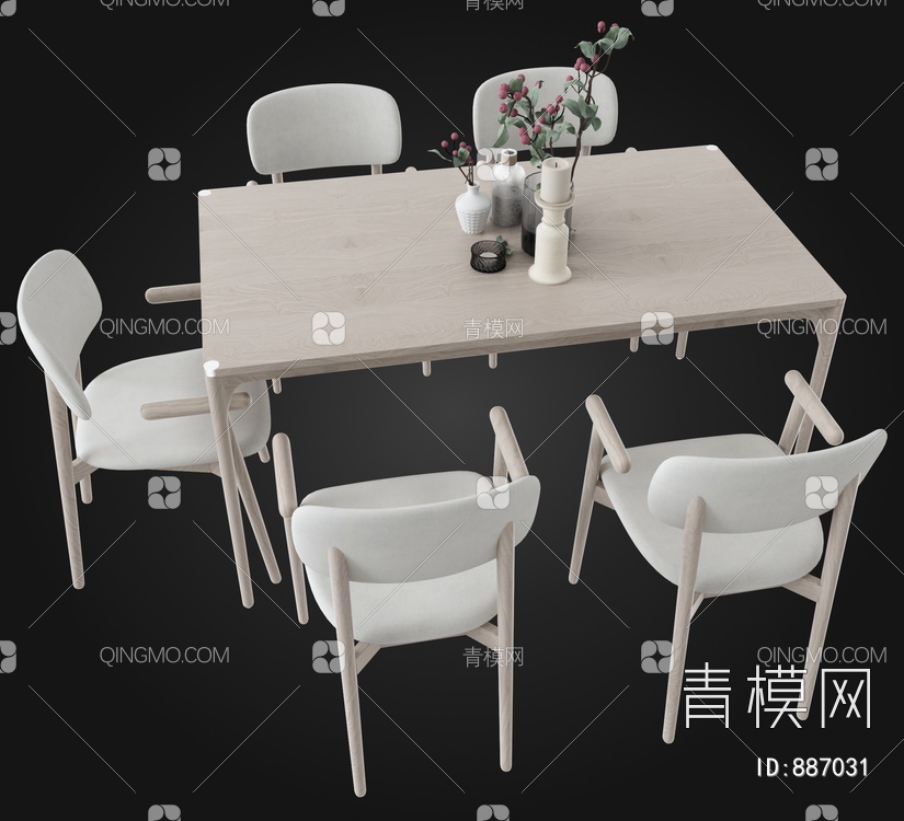 餐桌椅3D模型下载【ID:887031】
