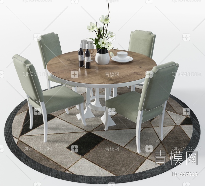 餐桌椅3D模型下载【ID:887535】