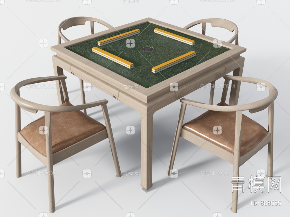 麻将桌椅3D模型下载【ID:888555】