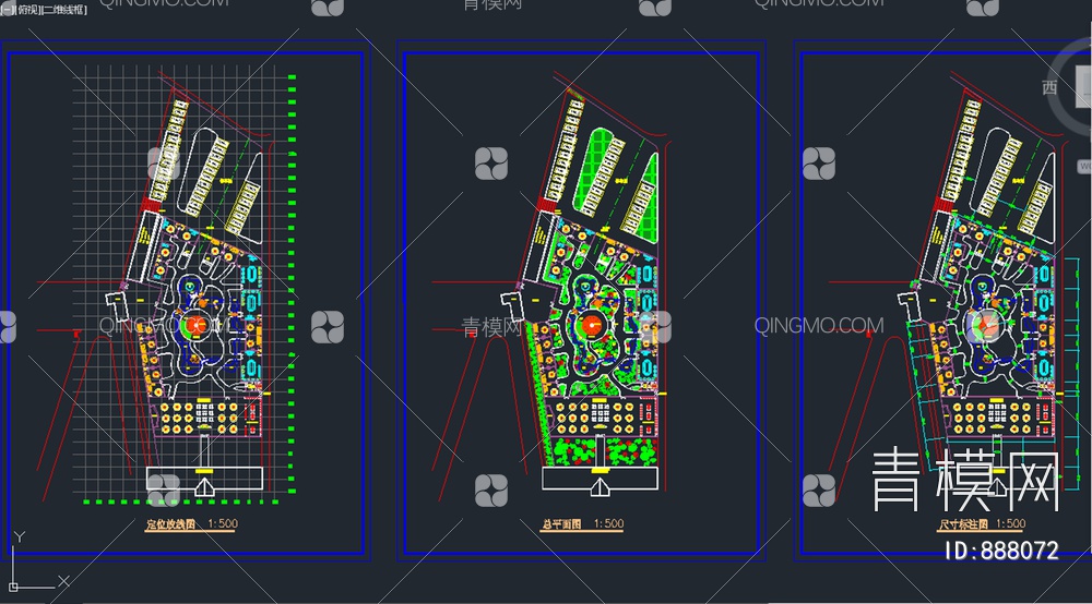 游园餐厅绿化平面图【ID:888072】