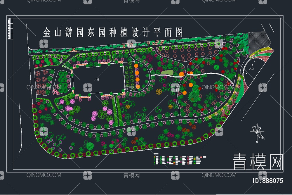 游园种植设计平面图【ID:888075】