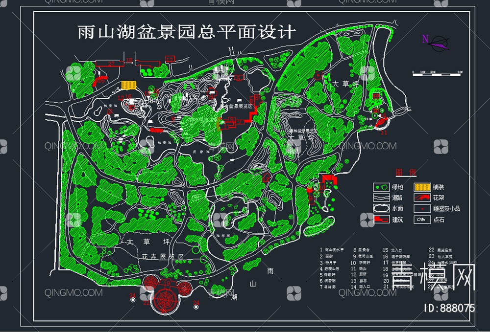 游园种植设计平面图【ID:888075】