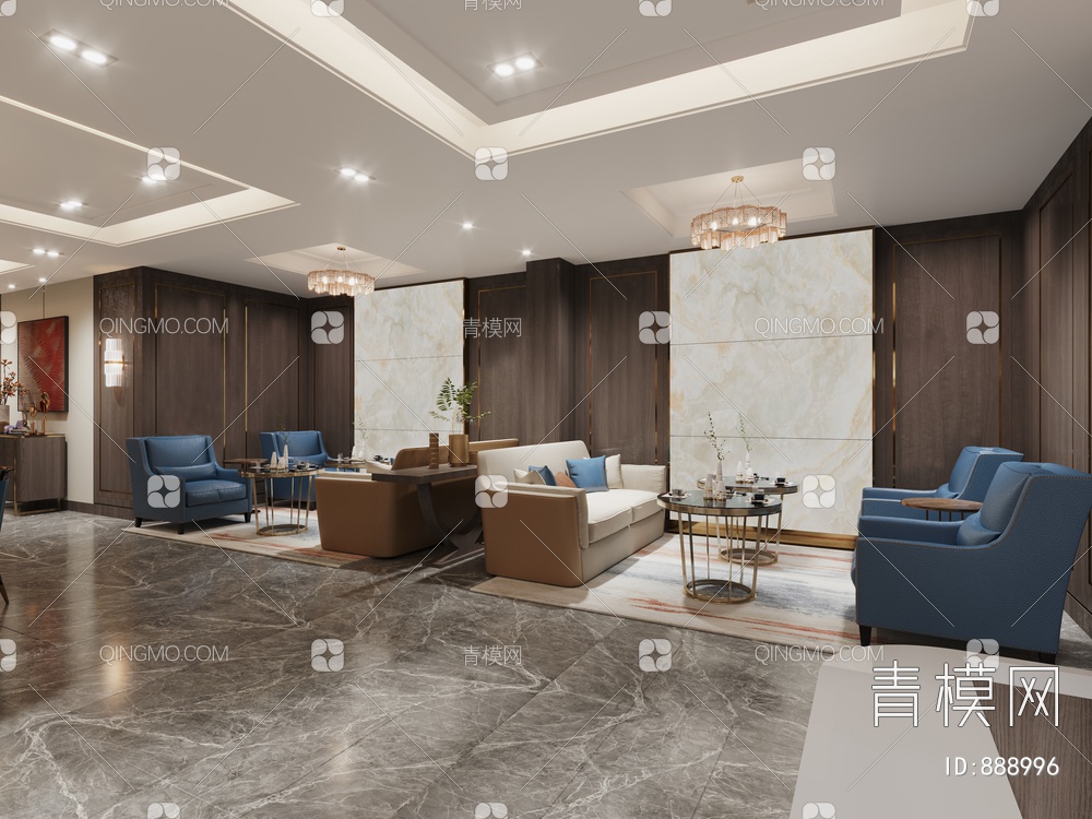 酒店，餐厅，宴会厅，酒店大厅3D模型下载【ID:888996】
