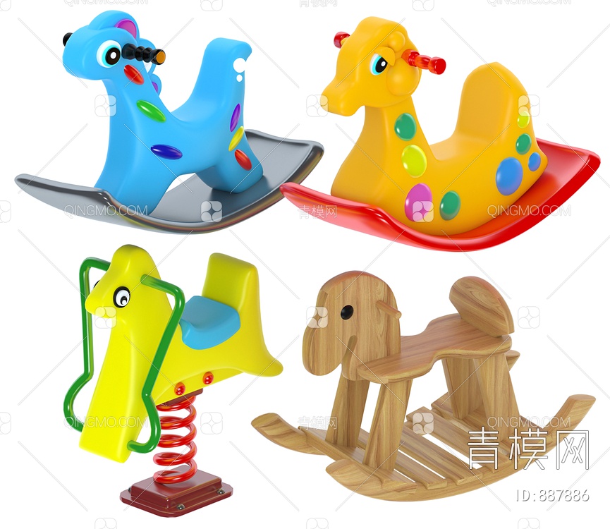 儿童木马 玩具 摇椅3D模型下载【ID:887886】