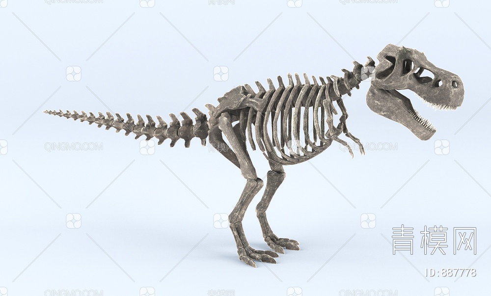 恐龙骨架3D模型下载【ID:887778】