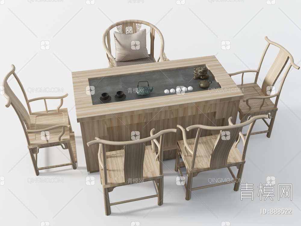 茶桌椅3D模型下载【ID:888522】