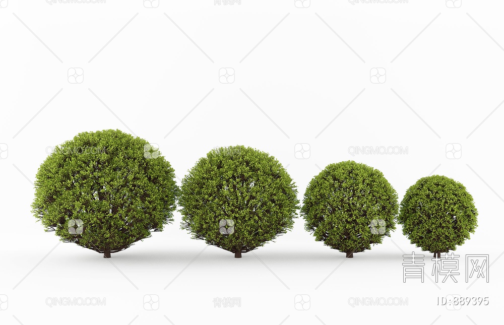 灌木绿篱，树球3D模型下载【ID:889395】