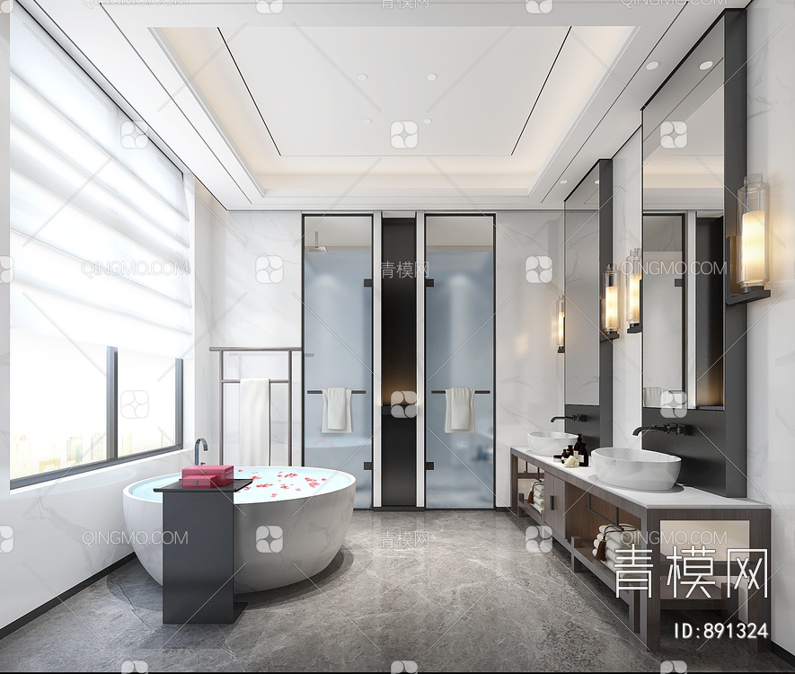 卫生间浴室3D模型下载【ID:891324】