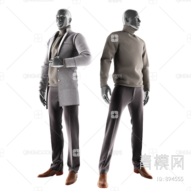 西装绅士人物服装模特3D模型下载【ID:894555】
