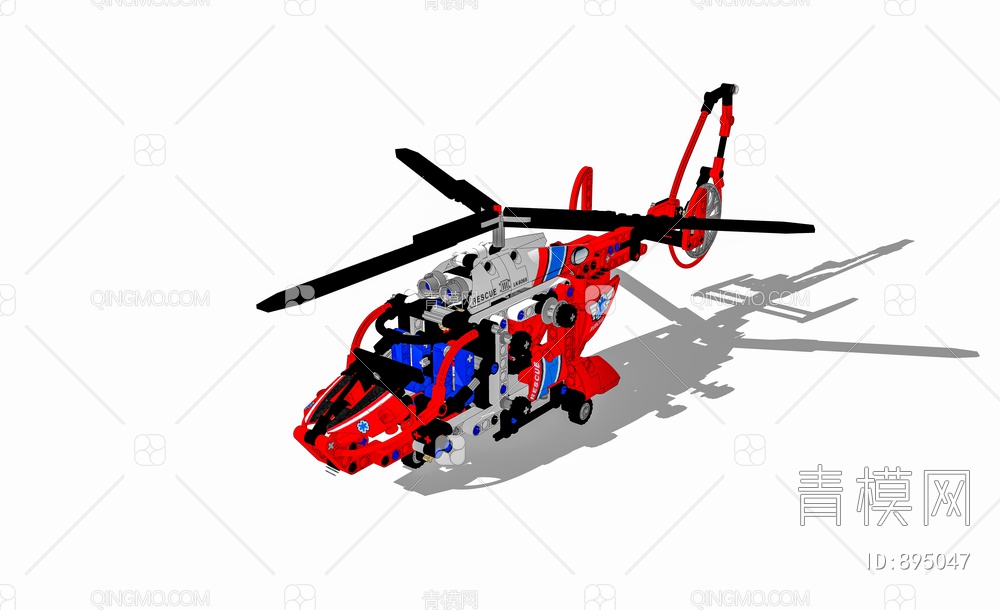 乐高直升机SU模型下载【ID:895047】