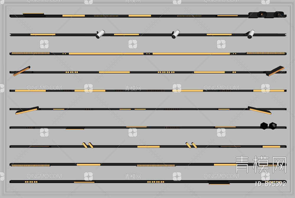 磁吸轨道灯SU模型下载【ID:895392】