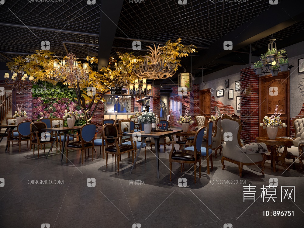 主题咖啡店餐厅3D模型下载【ID:896751】