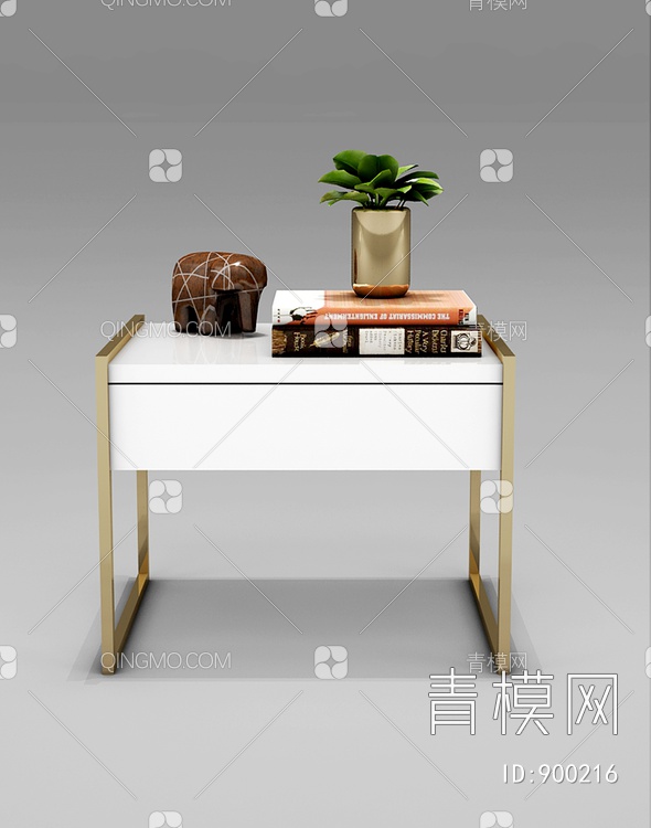 金属床头柜组合3D模型下载【ID:900216】