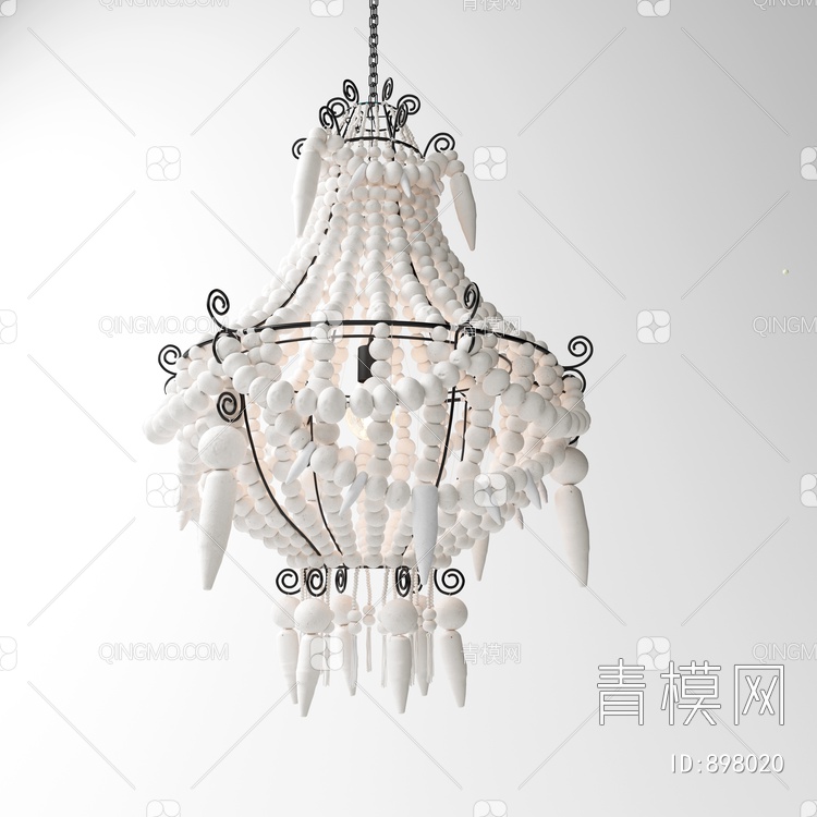 波西米亚吊灯，复古灯具，吊灯3D模型下载【ID:898020】