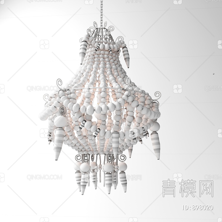 波西米亚吊灯，复古灯具，吊灯3D模型下载【ID:898020】