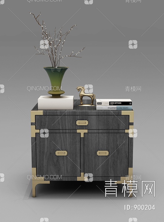 床头柜组合3D模型下载【ID:900204】