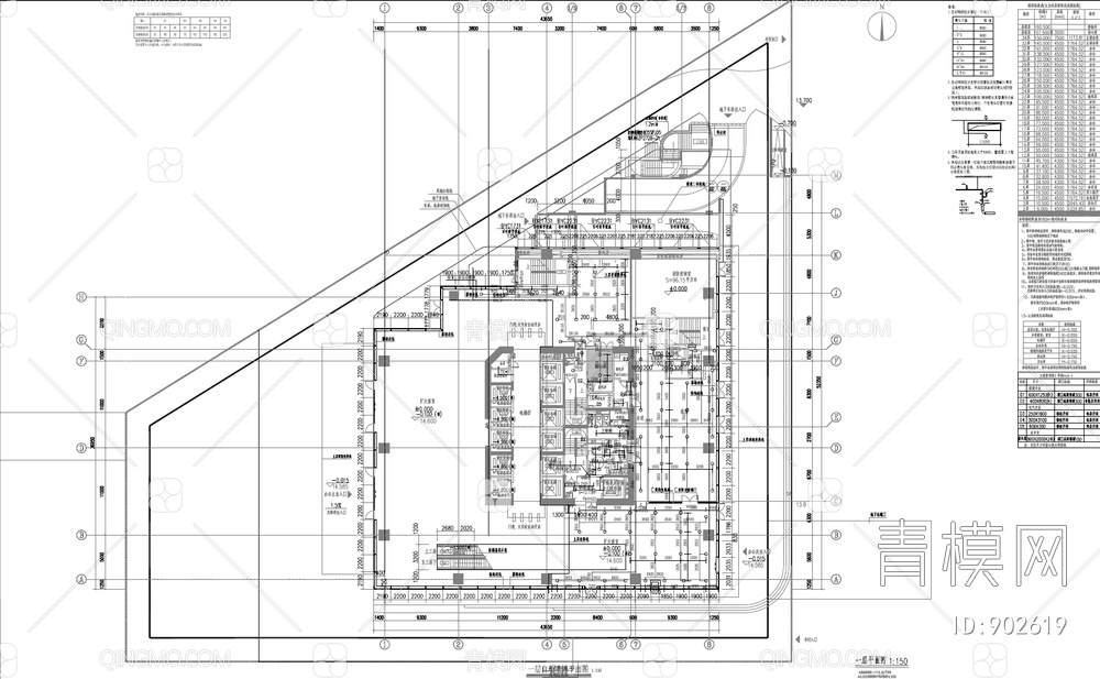 广田总部大厦建筑+给排水设计CAD施工图+效果图+汇报文本【ID:902619】