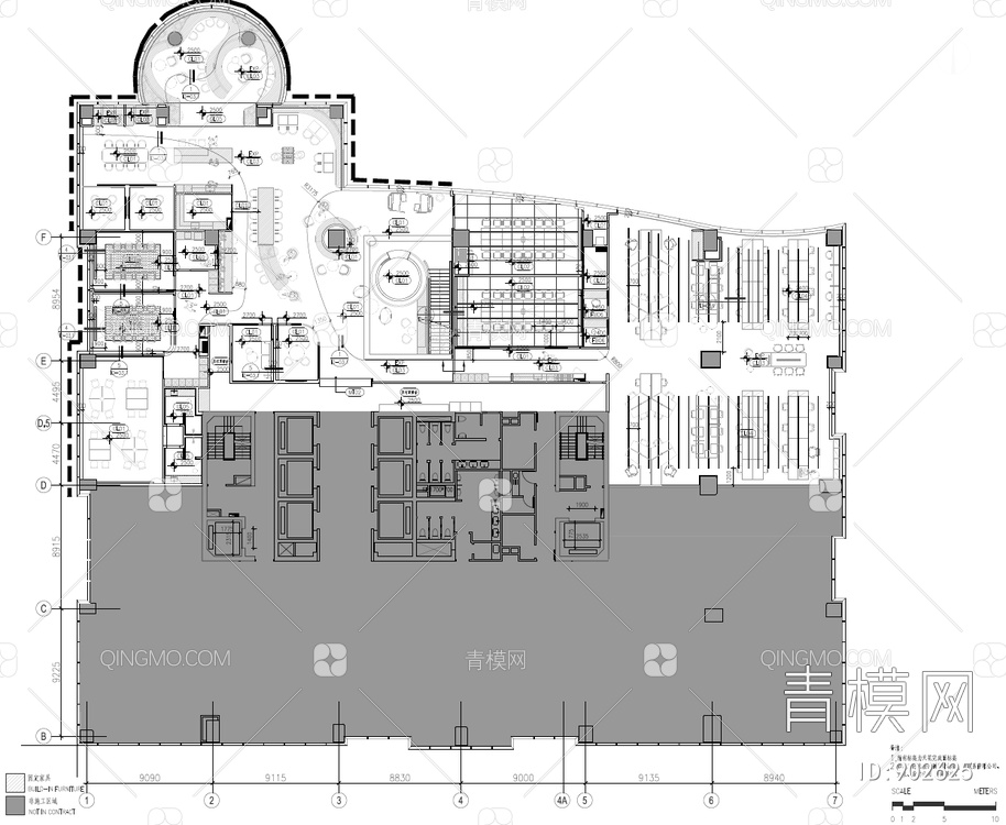 6000㎡（三层）办公空间CAD施工图+效果图+方案文本 办公室 办公区 办公楼【ID:902625】