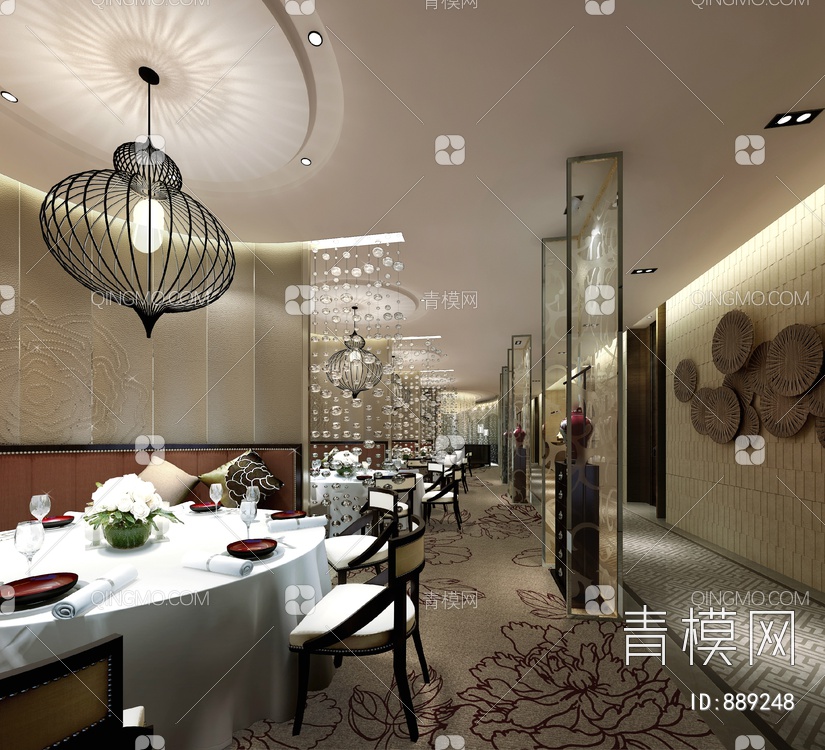 CCD-某酒店中餐厅及特色餐厅CAD施工图+效果图 餐饮【ID:889248】