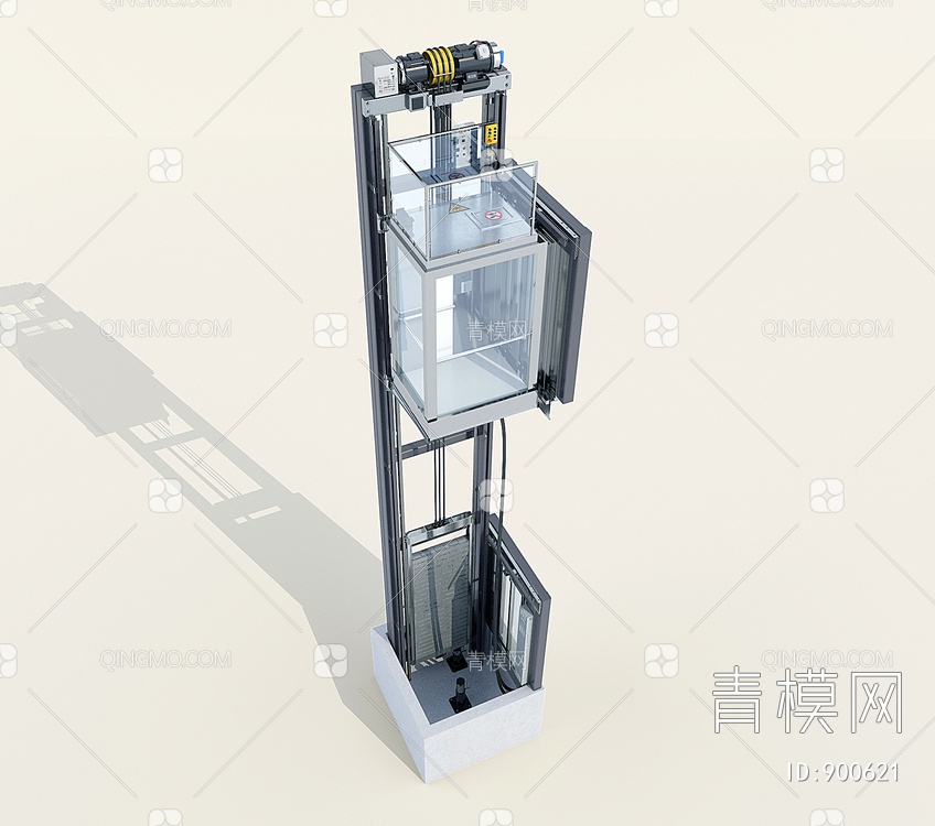 观光电梯结构3D模型下载【ID:900621】