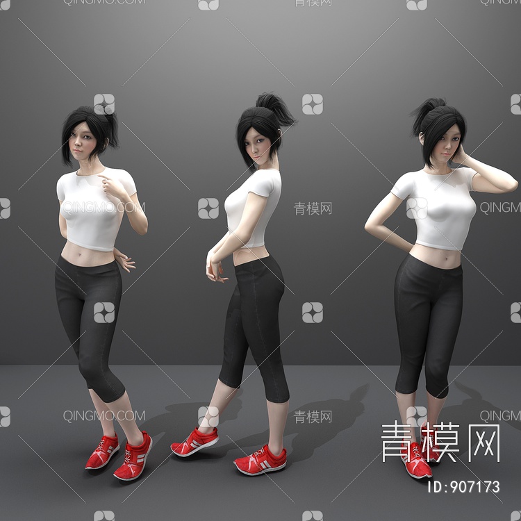 运动美女3D模型下载【ID:907173】