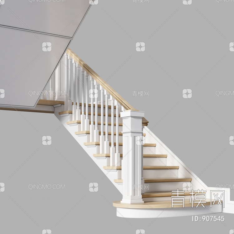 实木楼梯3D模型下载【ID:907545】