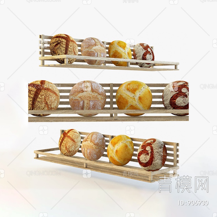 烘焙坊面包3D模型下载【ID:906930】