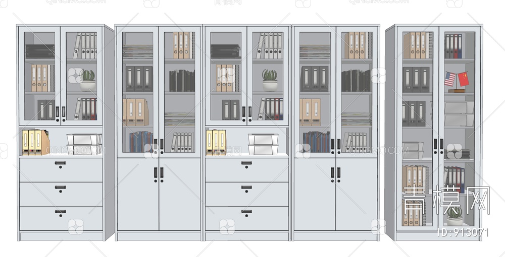 文件柜SU模型下载【ID:913071】