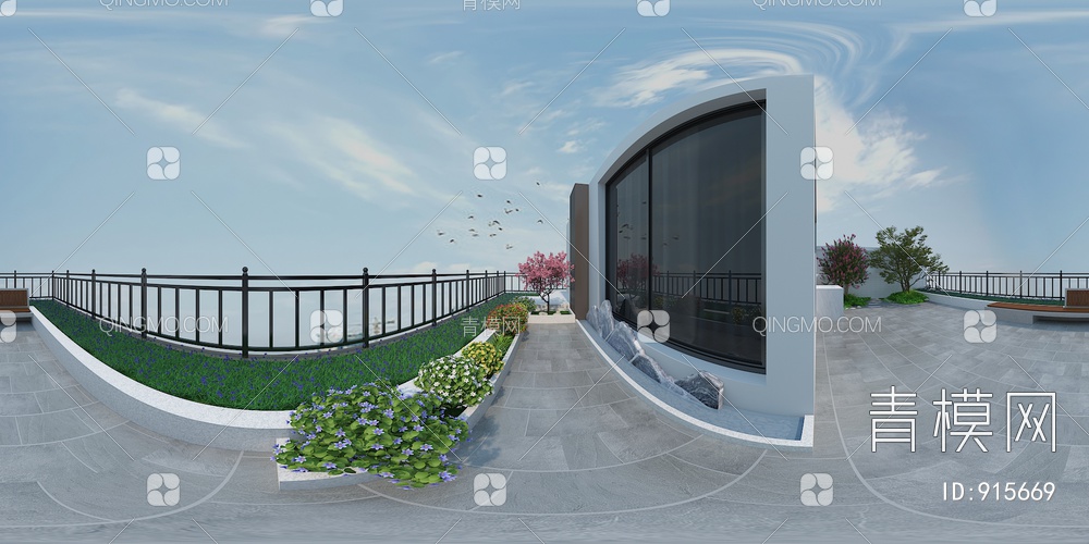 楼顶花园3D模型下载【ID:915669】
