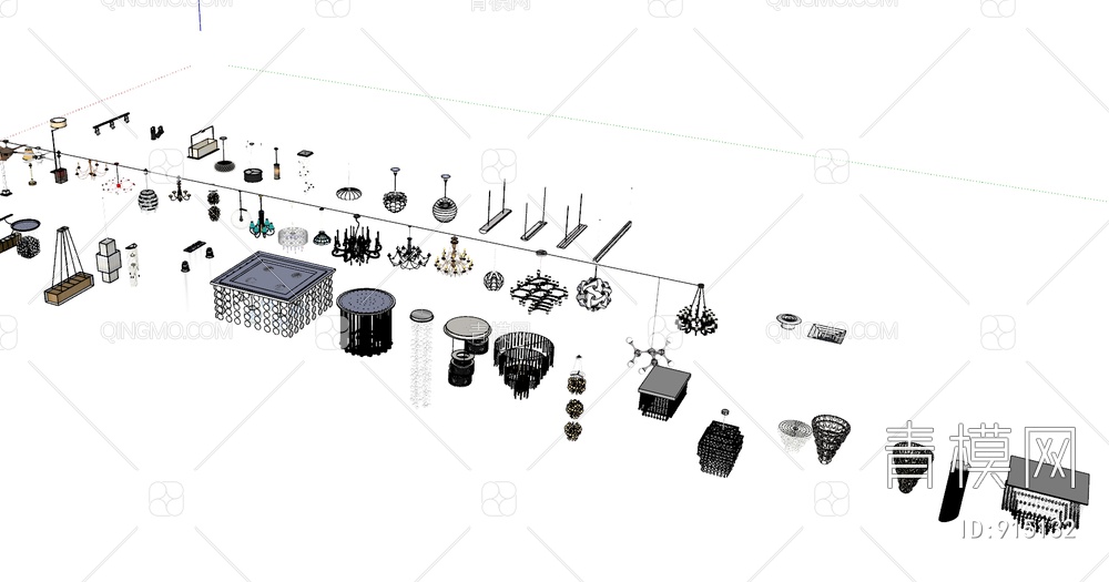 灯具 集合SU模型下载【ID:915132】