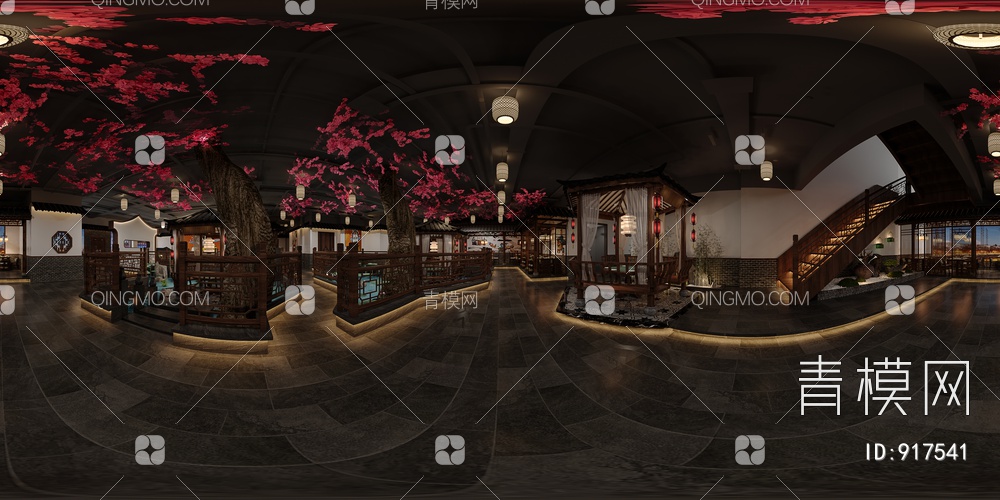 新中式客餐厅3D模型下载【ID:917541】