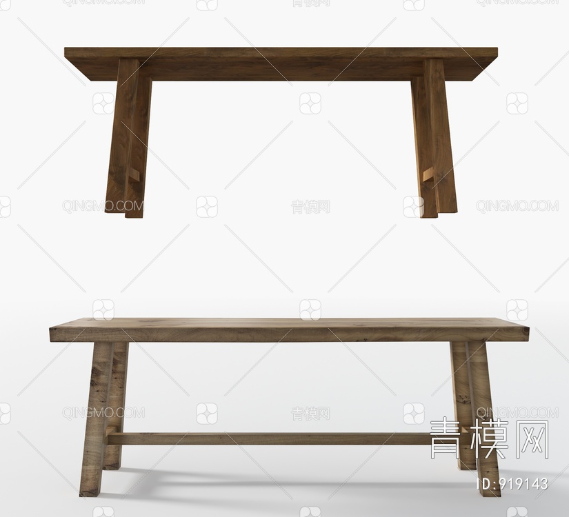木质长凳3D模型下载【ID:919143】