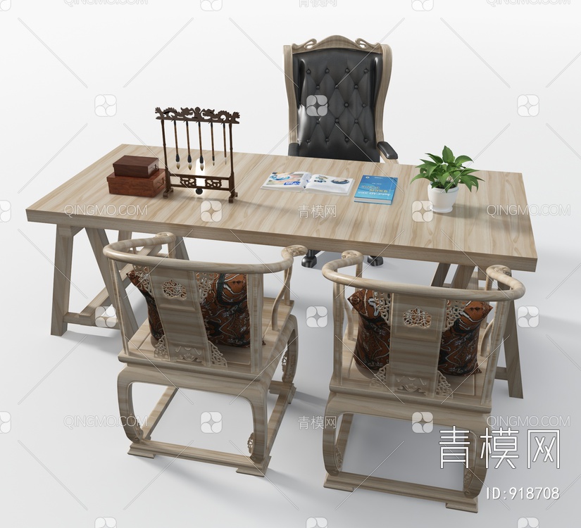 书桌椅3D模型下载【ID:918708】