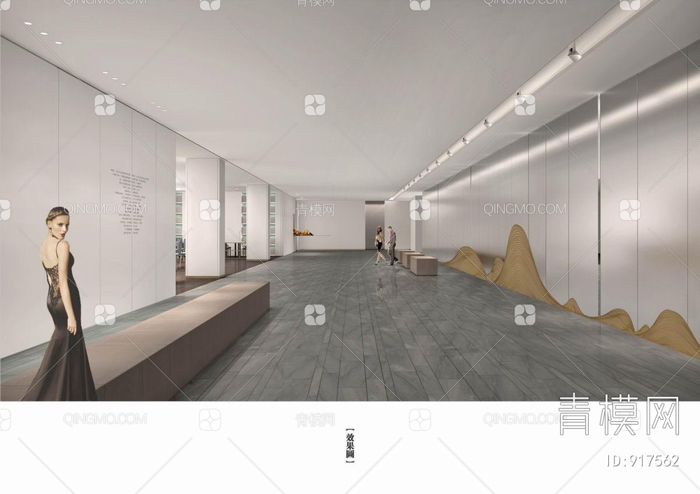 青岛居然之家顶层设计中心CAD施工图+效果图+方案文本+材料表  办公室 展厅【ID:917562】