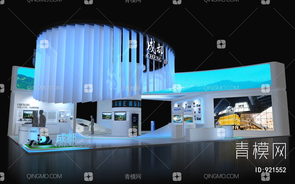 教育旅游文化展，展台，展厅3D模型下载【ID:921552】