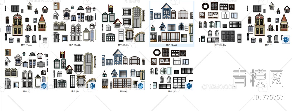 玻璃窗户SU模型下载【ID:775353】