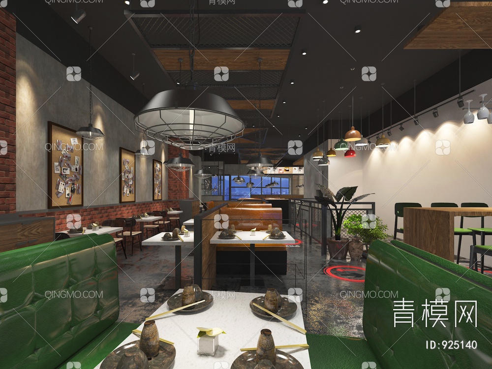 工业休闲餐厅3D模型下载【ID:925140】