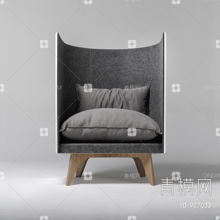 高靠背单人沙发3D模型下载【ID:927033】