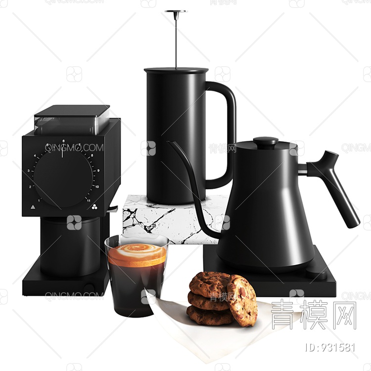 咖啡机组合摆件3D模型下载【ID:931581】