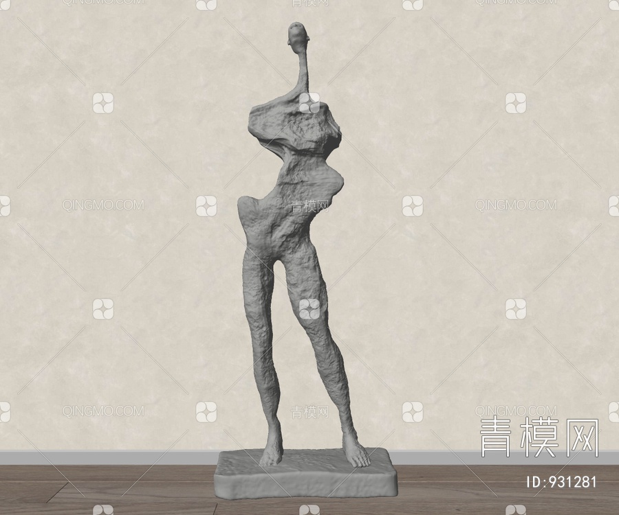 抽象人物雕塑SU模型下载【ID:931281】